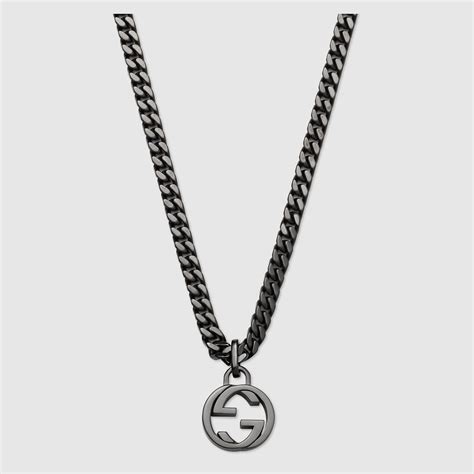 gucci silver necklace men|gucci link necklace men.